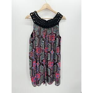 Anthro Moulinette Soeurs Linnea Mini‎ Dress Women Medium Velvet Metallic Swing